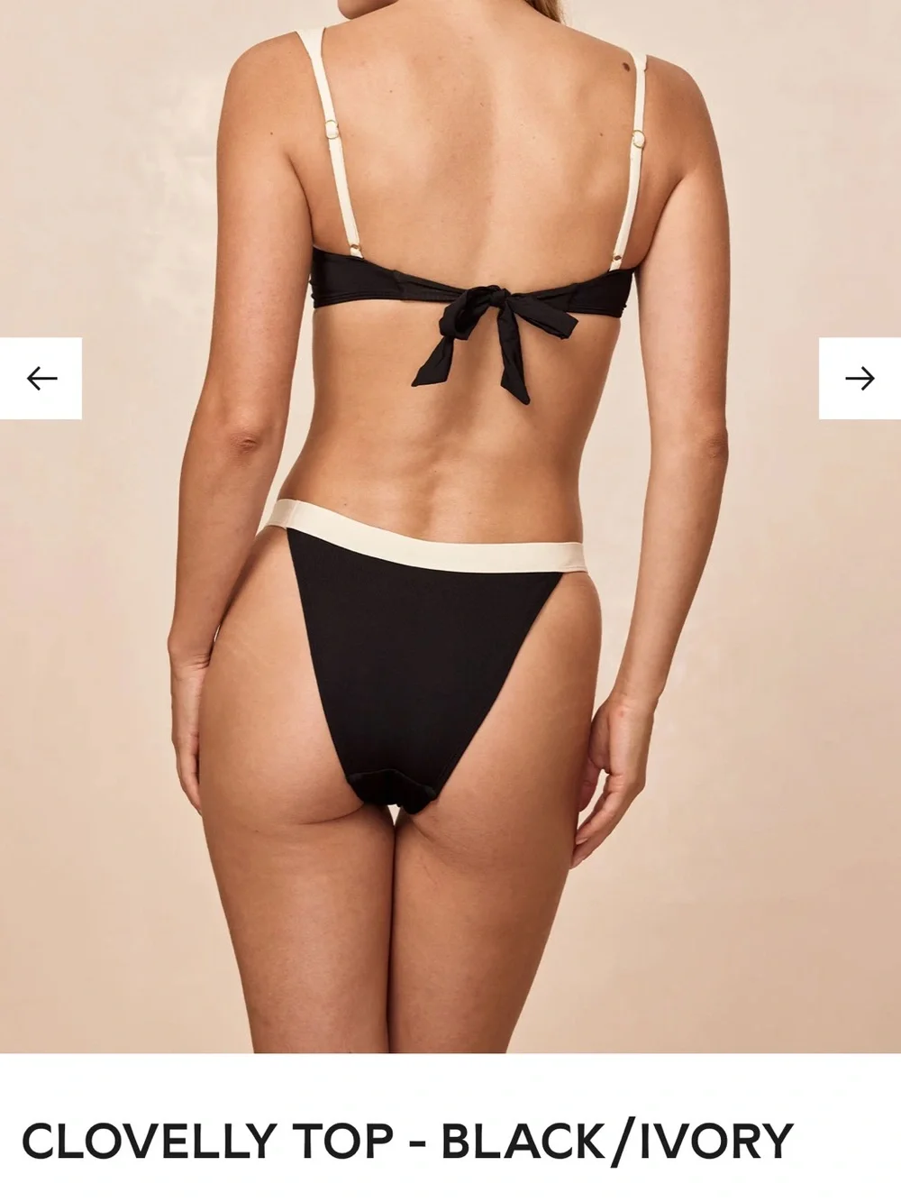 Monday Swimwear Clovelly Top - Black & Ivory Contrast